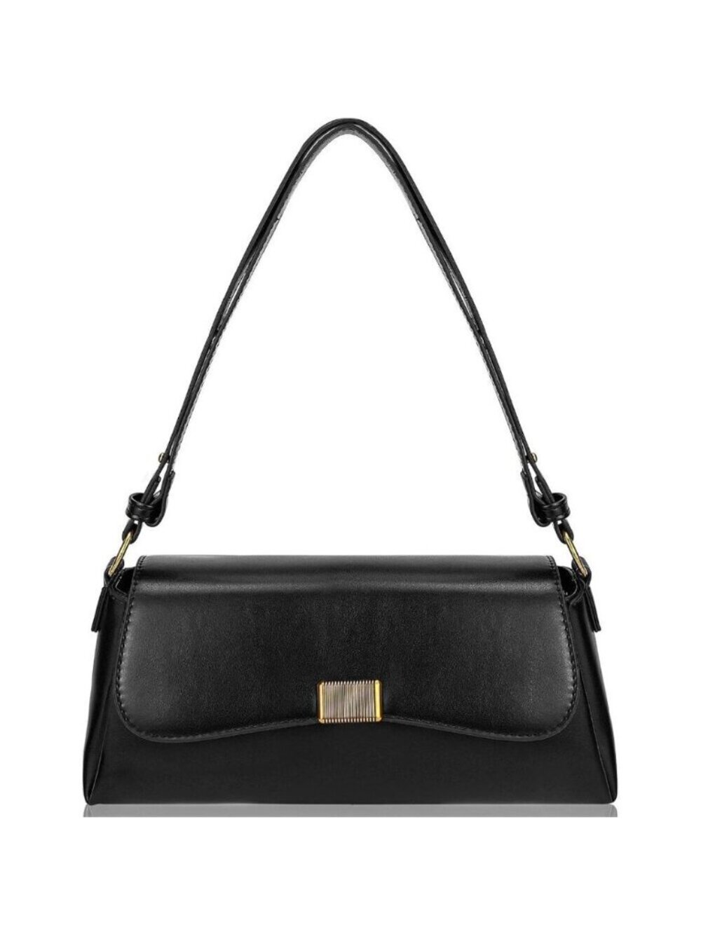 Vintage Small Black Shoulder Bag for Women Zipper Closure and Classic Design